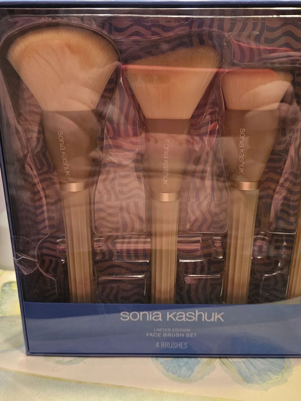 Sonia Kashuk Navy and Rose Gold 4-Piece Face Brush Set